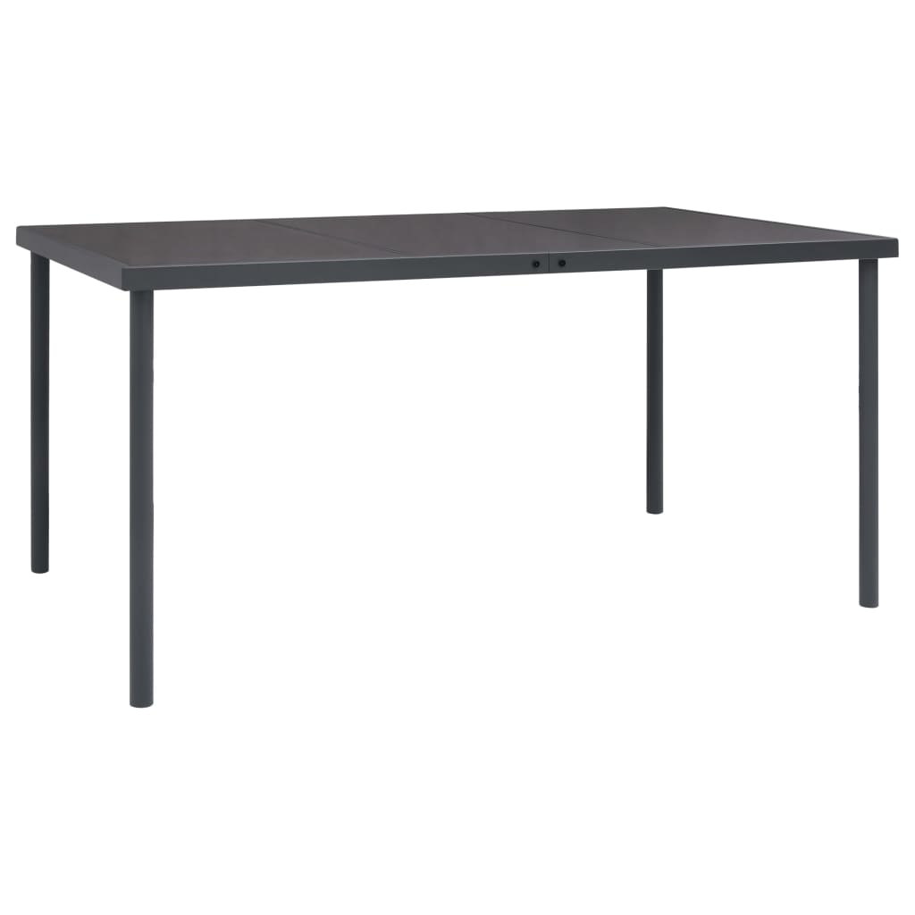 Ensemble à manger de jardin 5 pcs noir textilène et acier