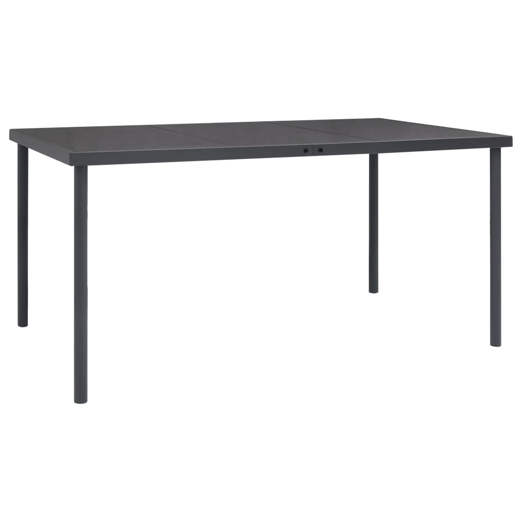 Ensemble à manger de jardin 5 pcs noir textilène et acier