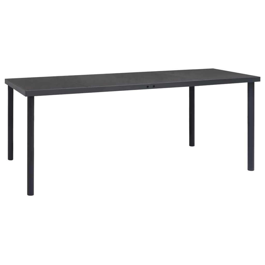 Ensemble à manger de jardin 7 pcs noir textilène et acier