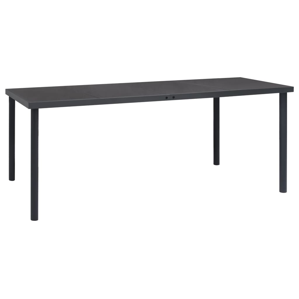 Ensemble à manger de jardin 9 pcs noir textilène et acier