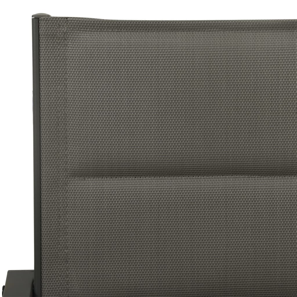 Ensemble à manger de jardin 3 pcs noir textilène et acier