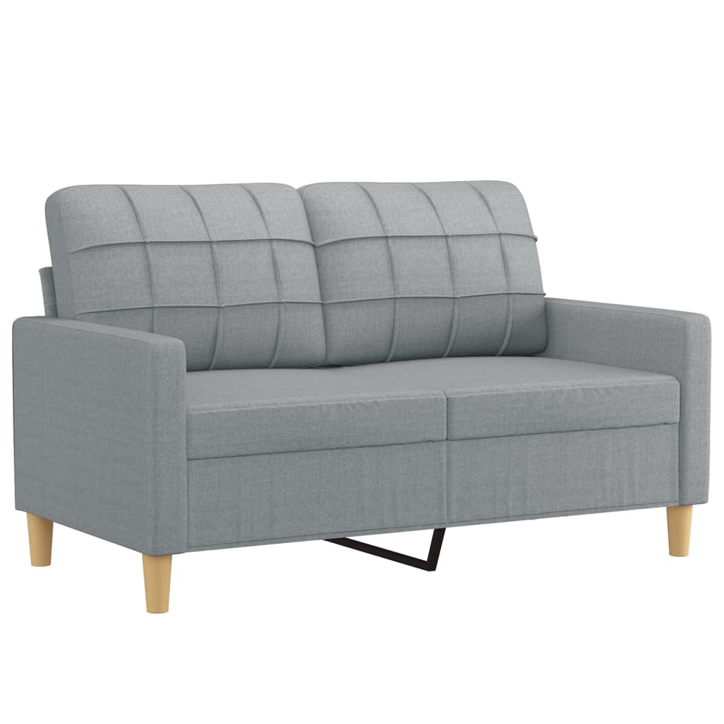 Canapé 2 places avec oreillers gris clair 120 cm tissu - XIOS