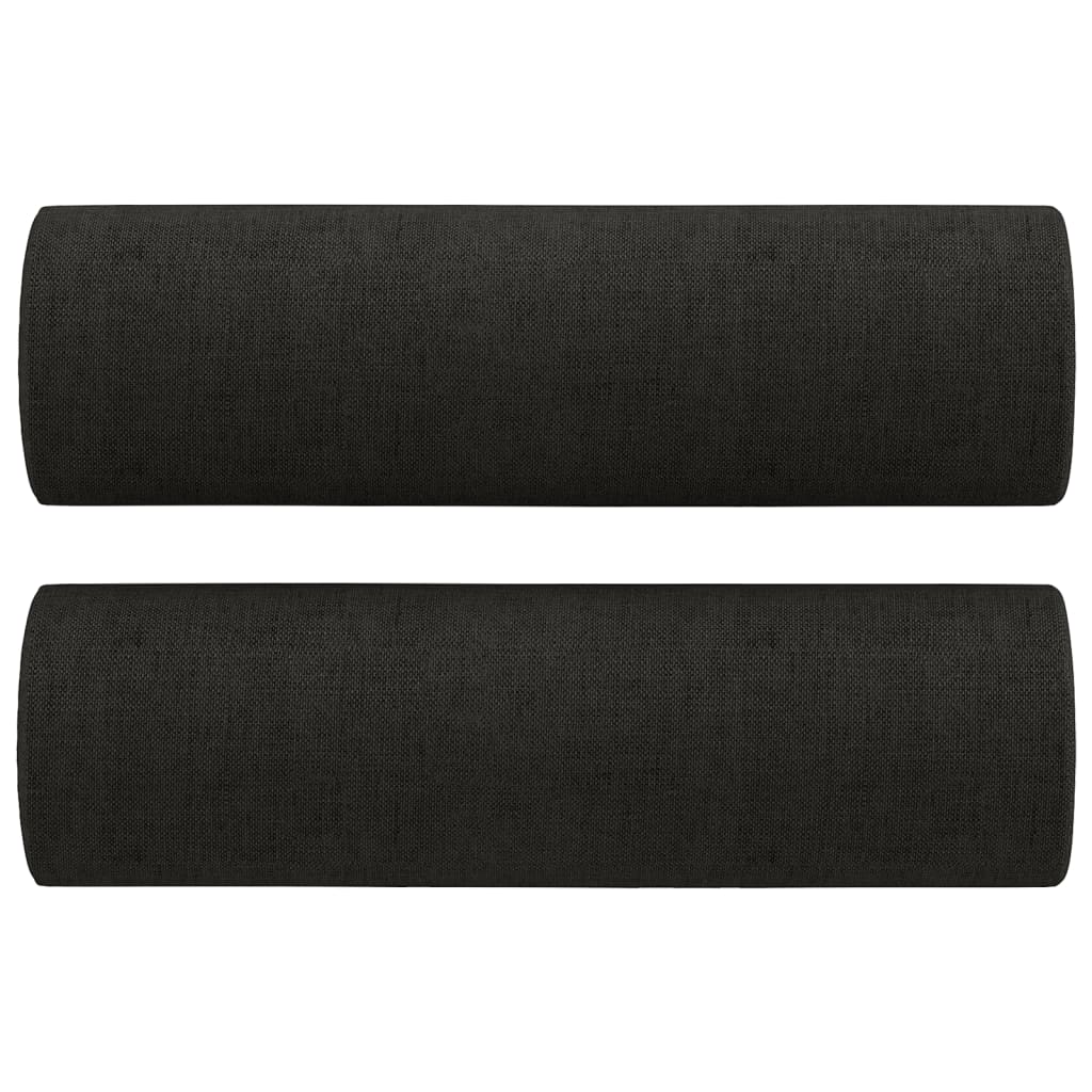 Canapé 2 places avec oreillers décoratifs noir 120 cm tissu - XIOS