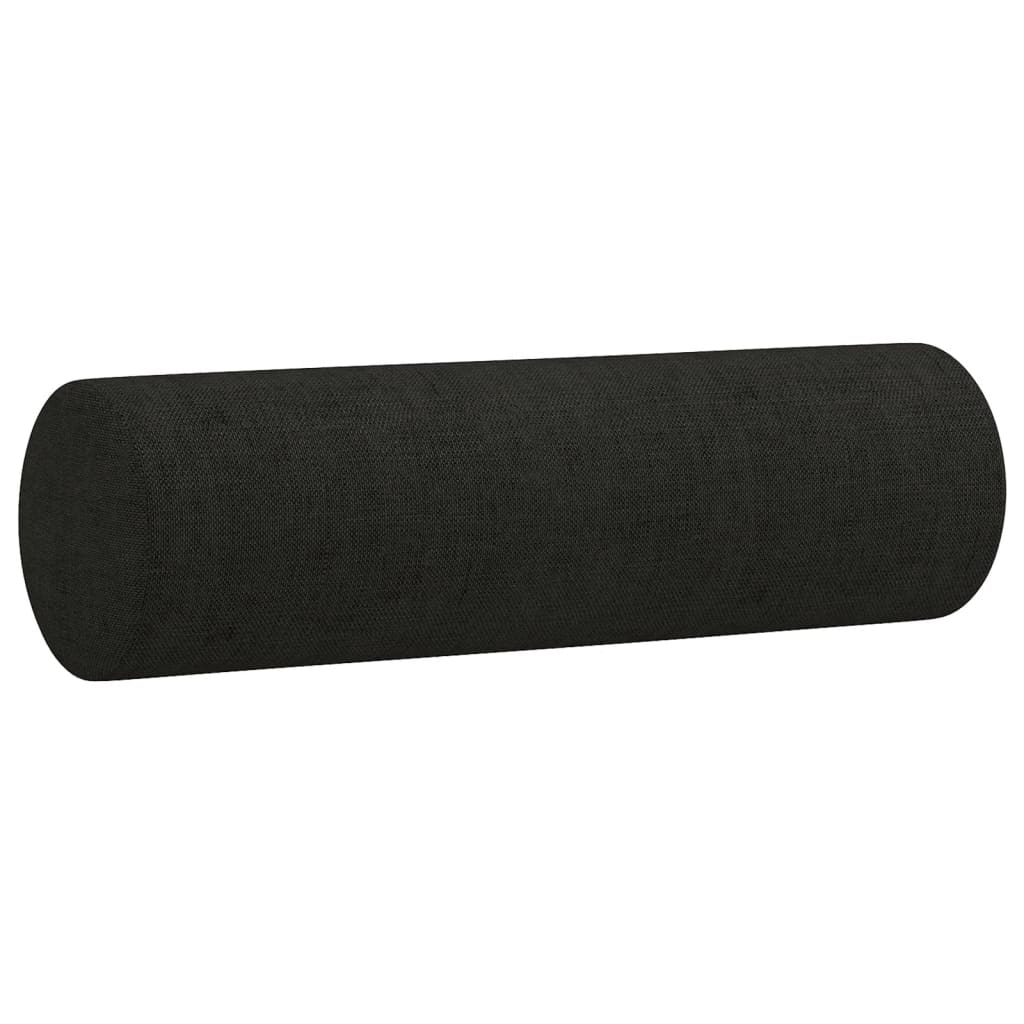 Canapé 2 places avec oreillers décoratifs noir 120 cm tissu - XIOS