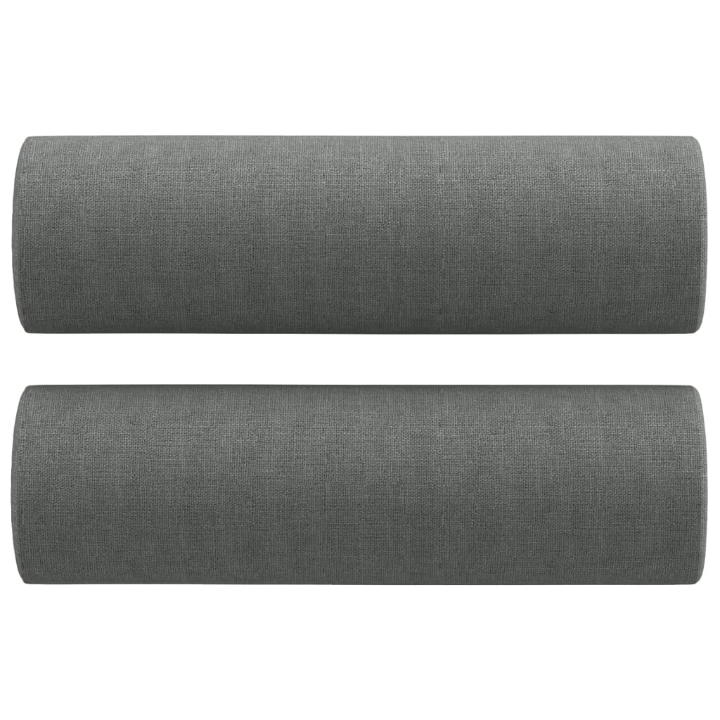Canapé 2 places avec oreillers gris foncé 140 cm tissu - XIOS