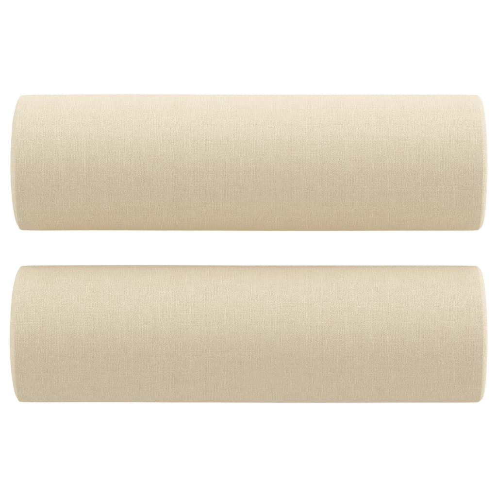 Canapé 2 places avec oreillers décoratifs crème 140 cm tissu - XIOS