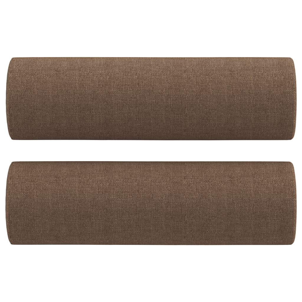 Canapé 2 places avec oreillers décoratifs marron 140 cm tissu - XIOS