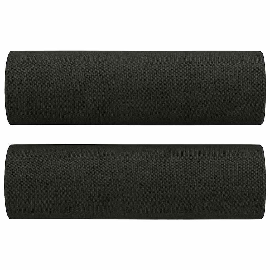 Canapé 2 places avec oreillers décoratifs noir 140 cm tissu - XIOS