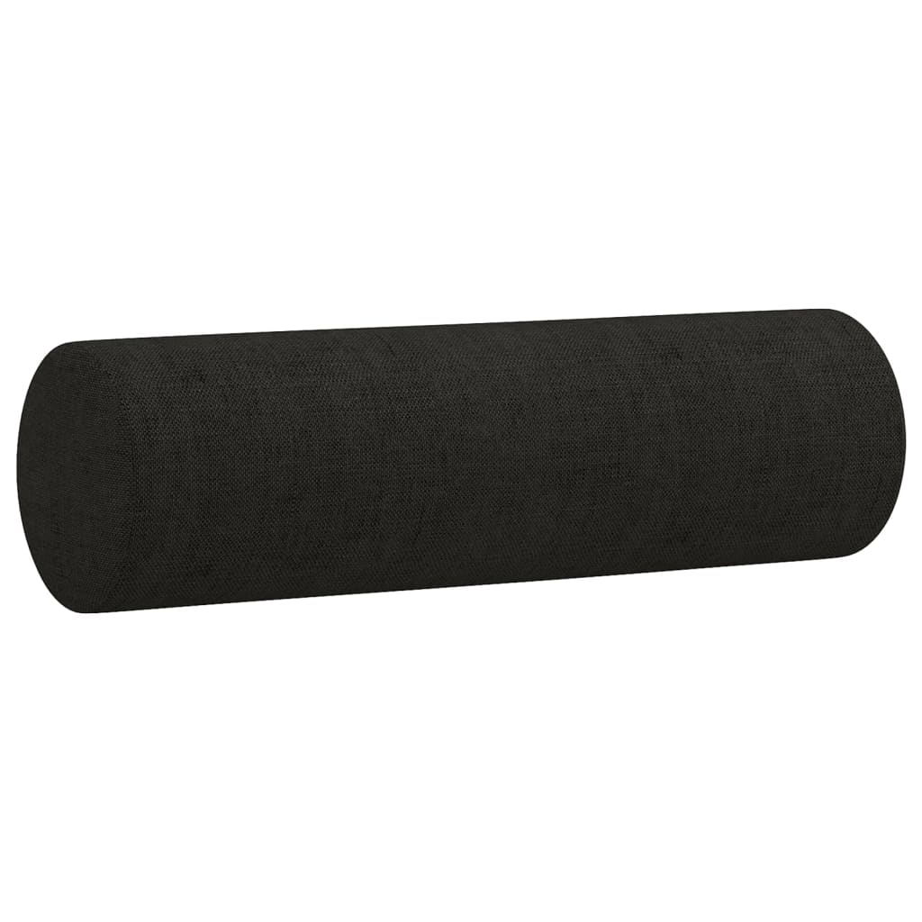 Canapé 2 places avec oreillers décoratifs noir 140 cm tissu - XIOS