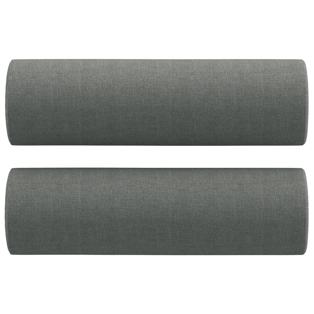 Canapé 3 places avec oreillers gris foncé 180 cm tissu - XIOS