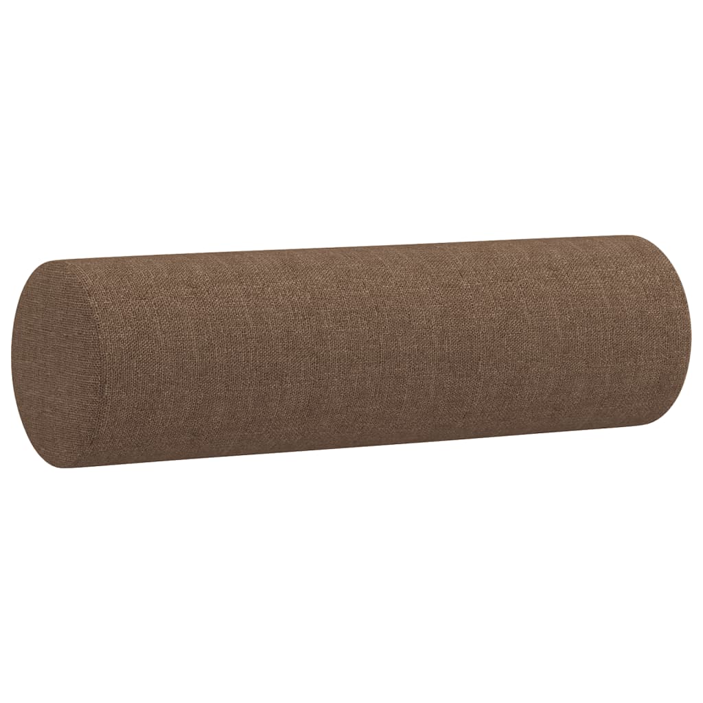 Canapé 3 places avec oreillers décoratifs marron 180 cm tissu - XIOS