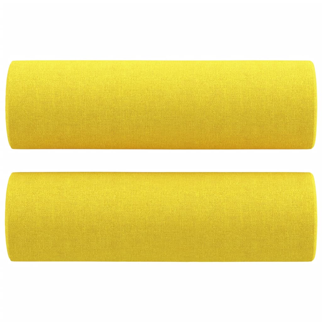 Canapé 3 places avec oreillers jaune clair 180 cm tissu - XIOS