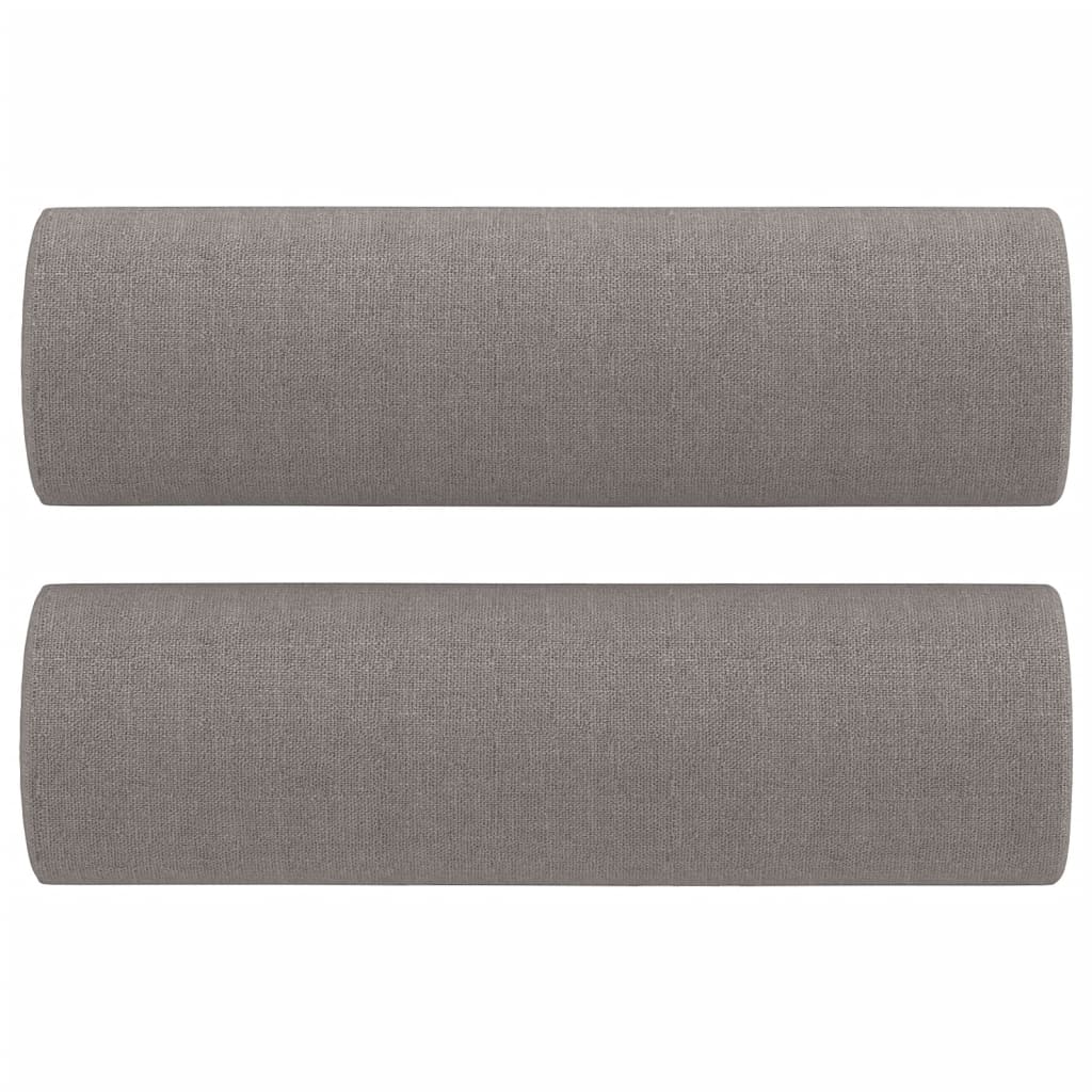 Canapé 3 places avec oreillers décoratifs taupe 180 cm tissu - XIOS
