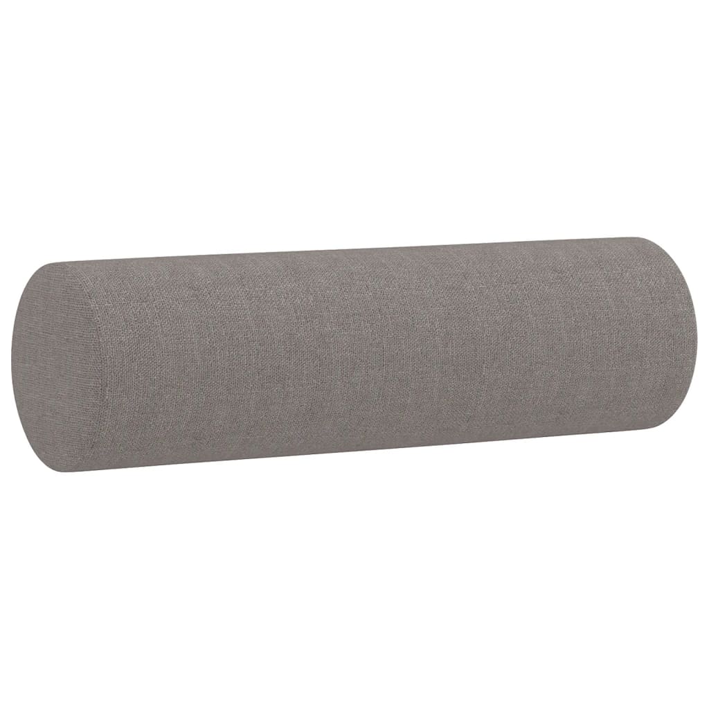 Canapé 3 places avec oreillers décoratifs taupe 180 cm tissu - XIOS
