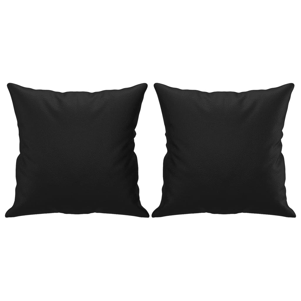 Canapé 2 places avec oreillers décoratifs noir 120cm similicuir - XIOS
