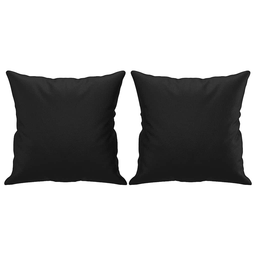 Canapé 2 places avec oreillers décoratifs noir 140cm similicuir