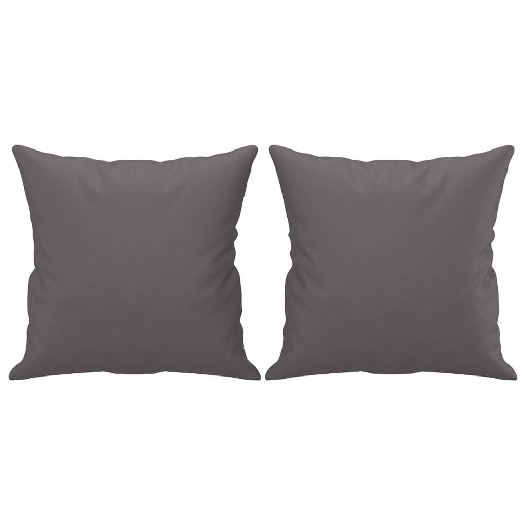 Canapé 2 places avec oreillers décoratifs gris 140cm similicuir - XIOS