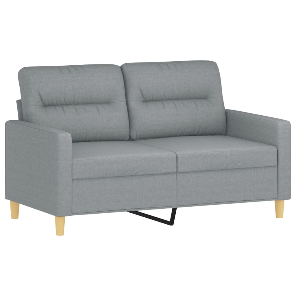 Canapé 2 places avec oreillers gris clair 120 cm tissu - XIOS