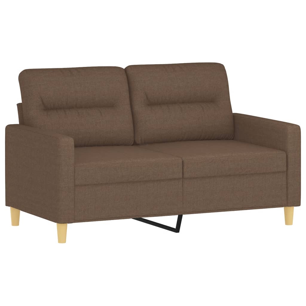 Canapé 2 places avec oreillers décoratifs marron 120 cm tissu - XIOS