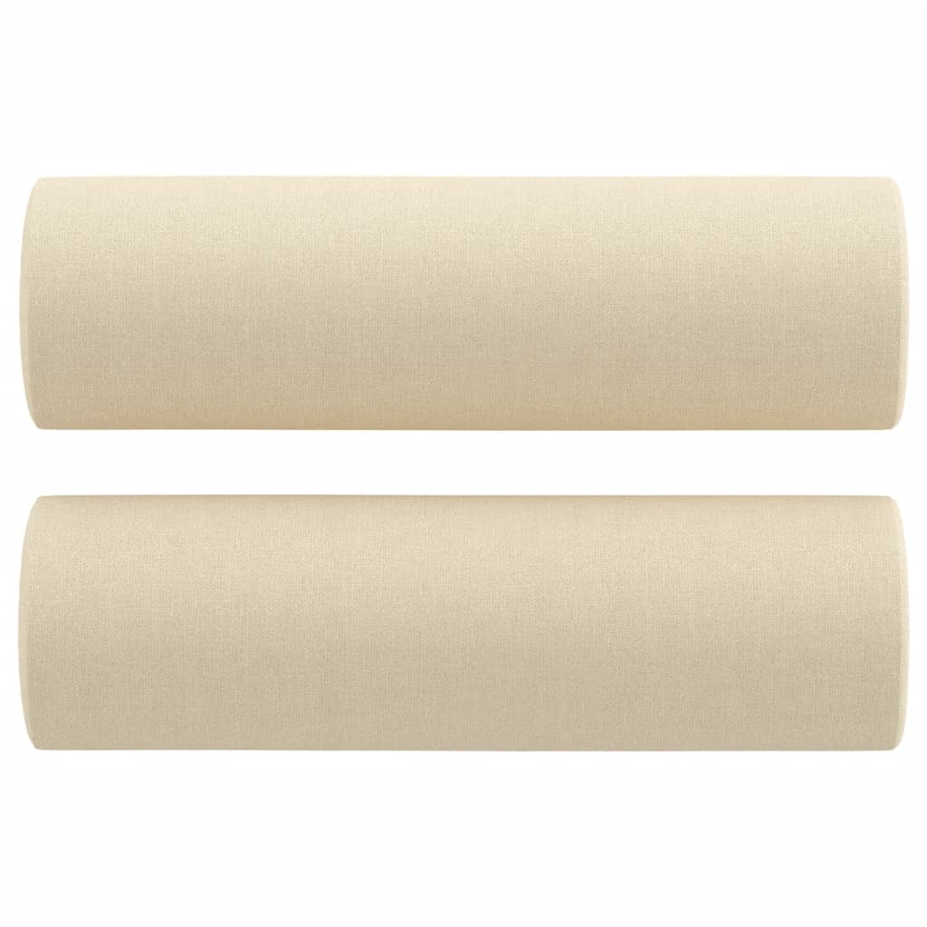 Canapé 2 places avec oreillers décoratifs crème 140 cm tissu - XIOS