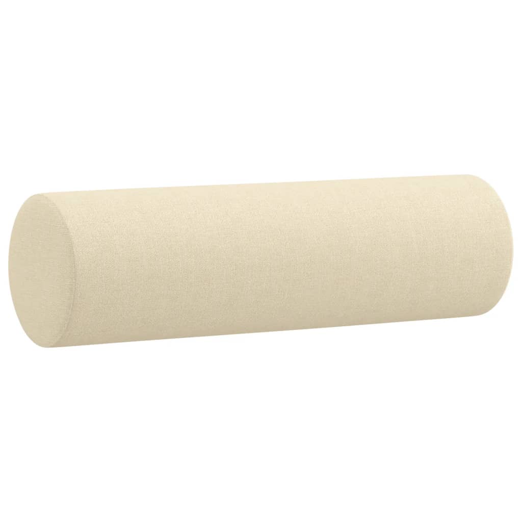Canapé 2 places avec oreillers décoratifs crème 140 cm tissu - XIOS