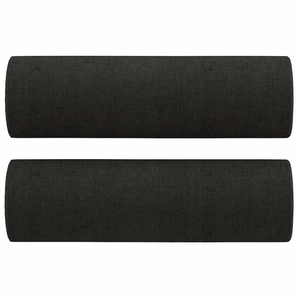 Canapé 2 places avec oreillers décoratifs noir 140 cm tissu - XIOS