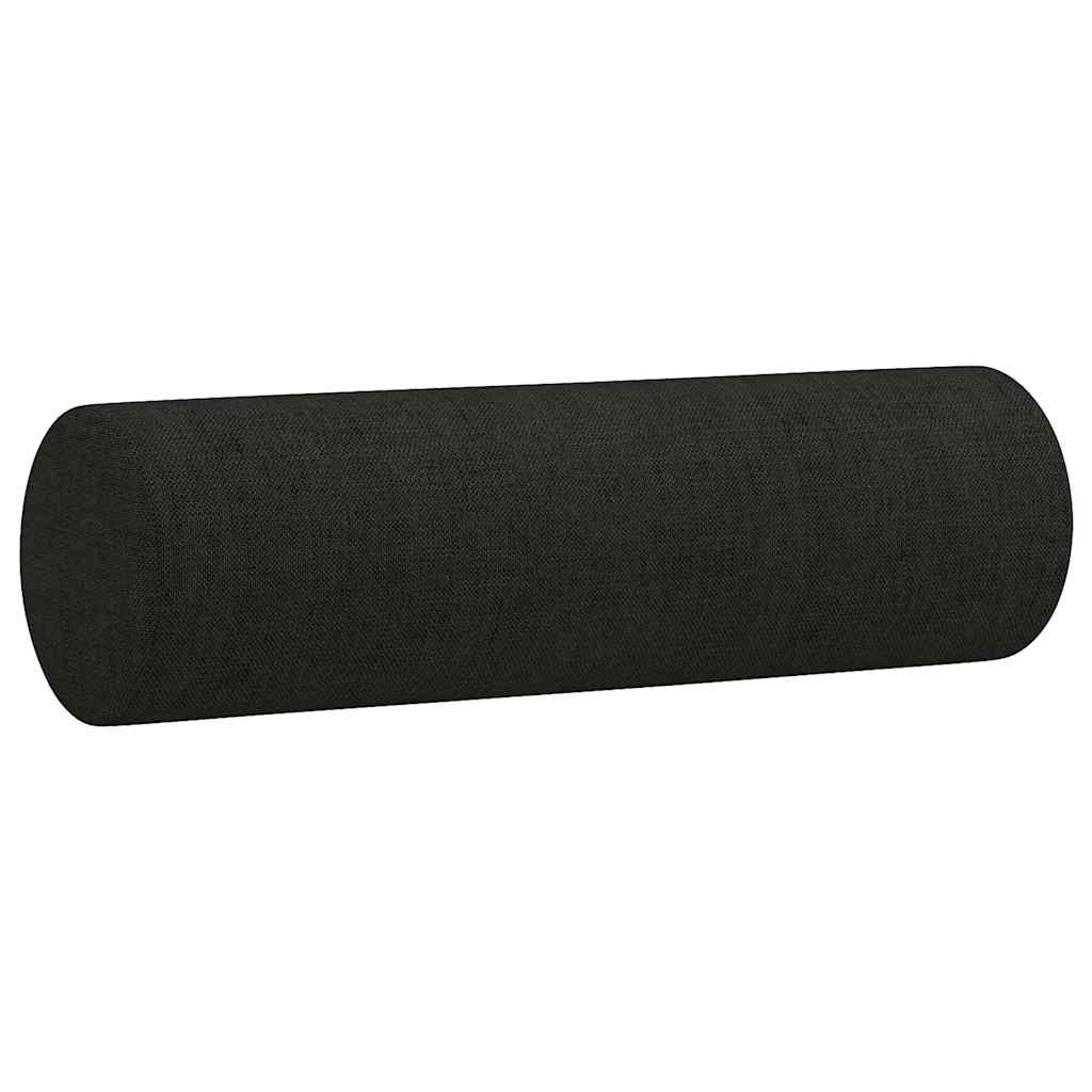 Canapé 2 places avec oreillers décoratifs noir 140 cm tissu - XIOS