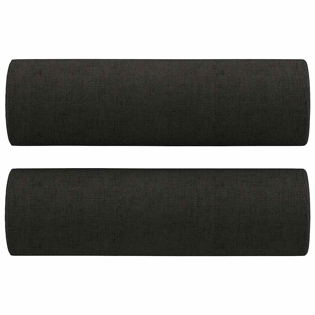 Canapé 3 places avec oreillers décoratifs noir 180 cm tissu - XIOS