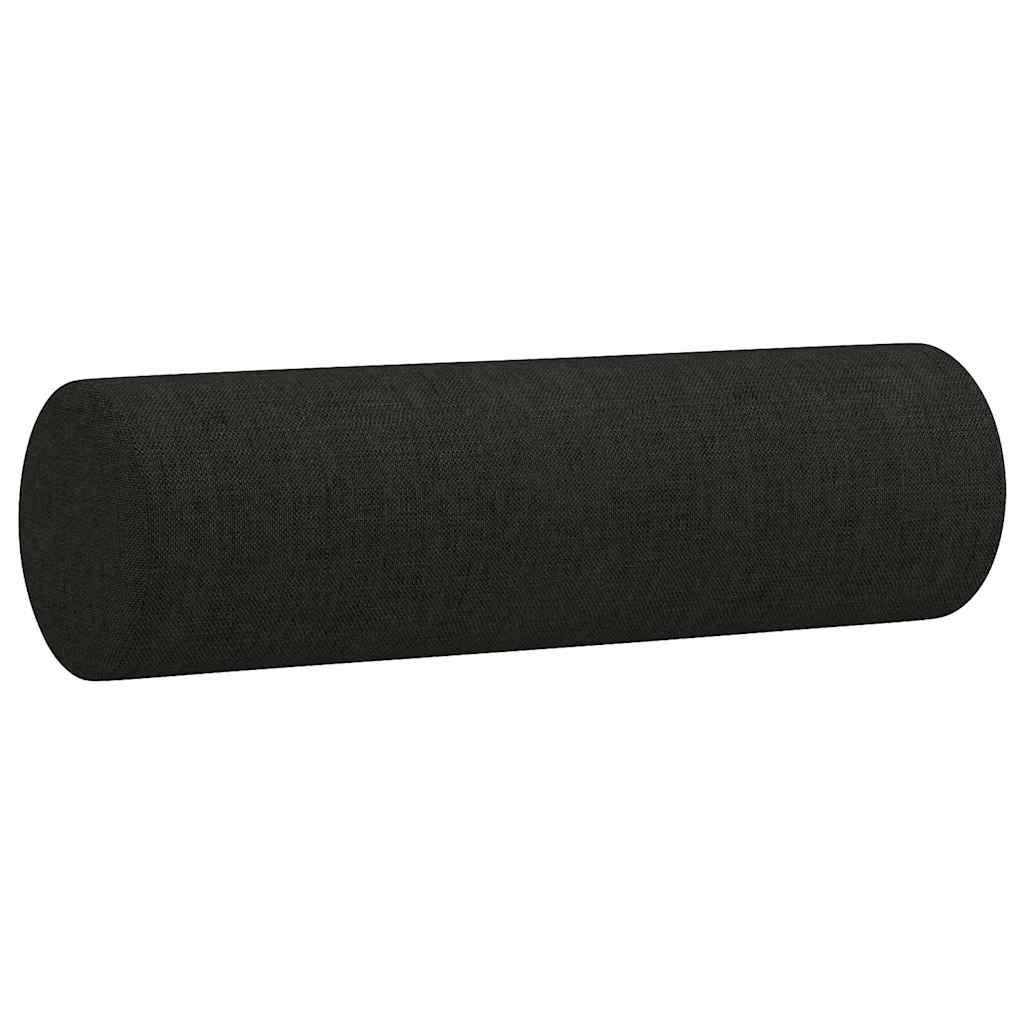 Canapé 3 places avec oreillers décoratifs noir 180 cm tissu - XIOS