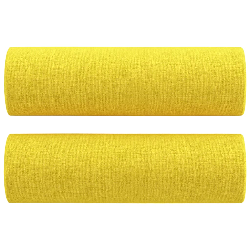 Canapé 3 places avec oreillers jaune clair 180 cm tissu - XIOS