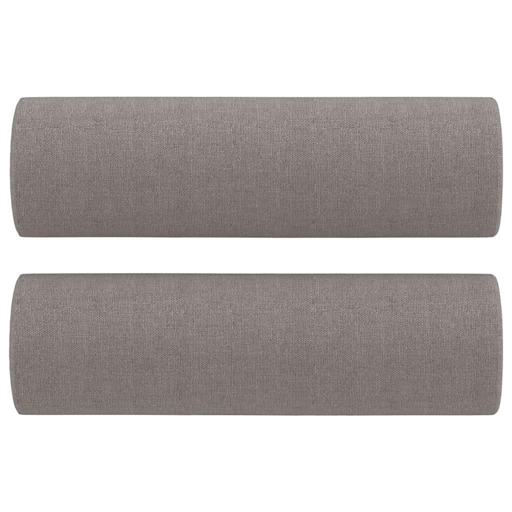 Canapé 3 places avec oreillers décoratifs taupe 180 cm tissu - XIOS