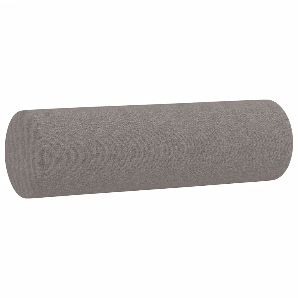 Canapé 3 places avec oreillers décoratifs taupe 180 cm tissu - XIOS