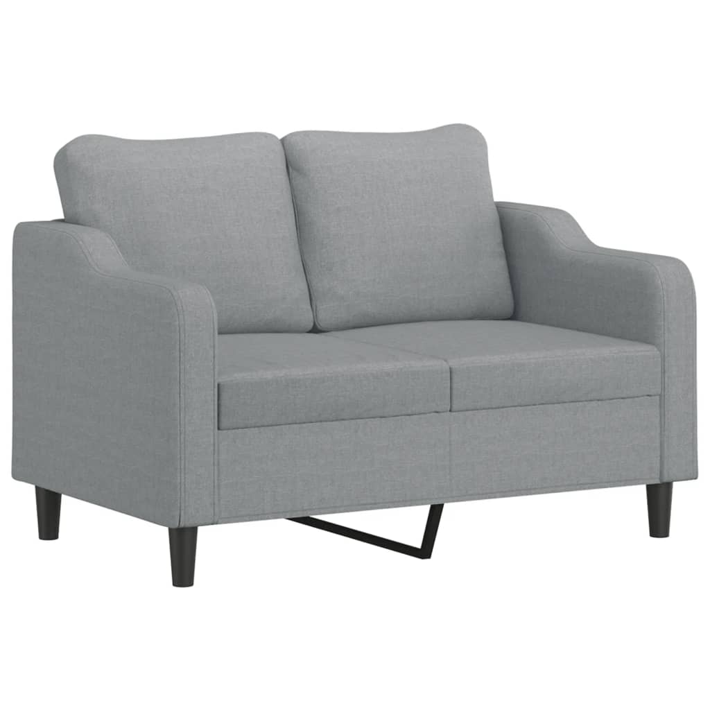 Canapé 2 places avec oreillers gris clair 120 cm tissu - XIOS
