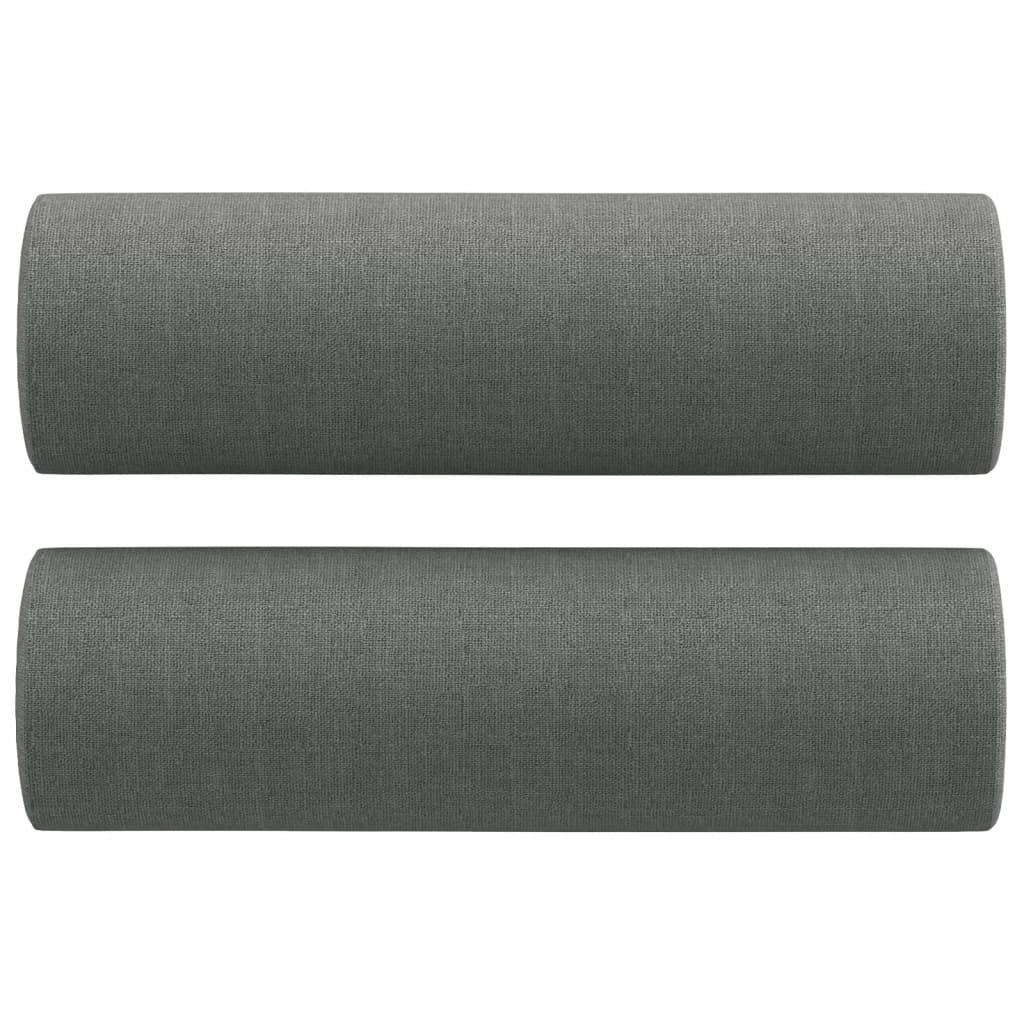 Canapé 2 places avec oreillers gris foncé 140 cm tissu - XIOS