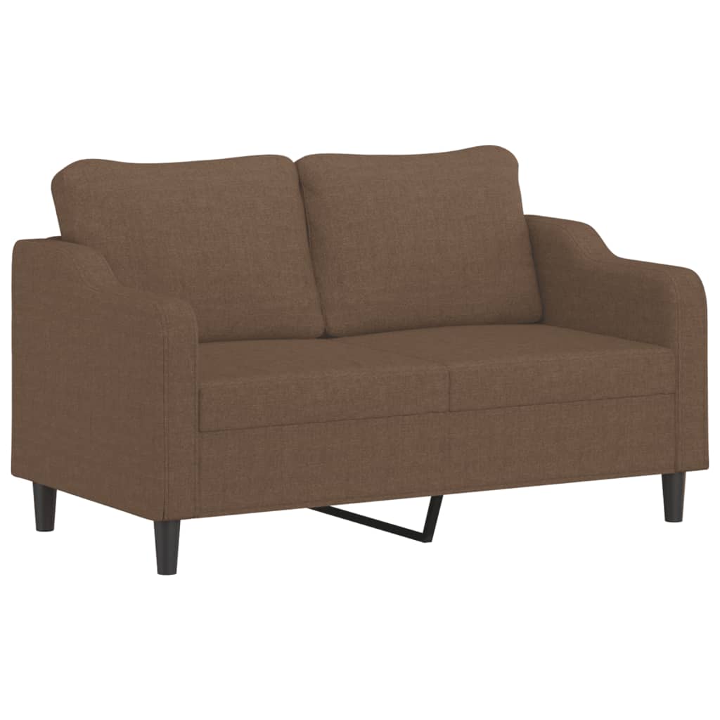 Canapé 2 places avec oreillers décoratifs marron 140 cm tissu - XIOS