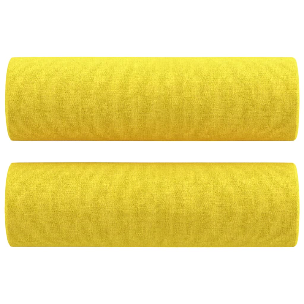 Canapé 2 places avec oreillers jaune clair 140 cm tissu - XIOS