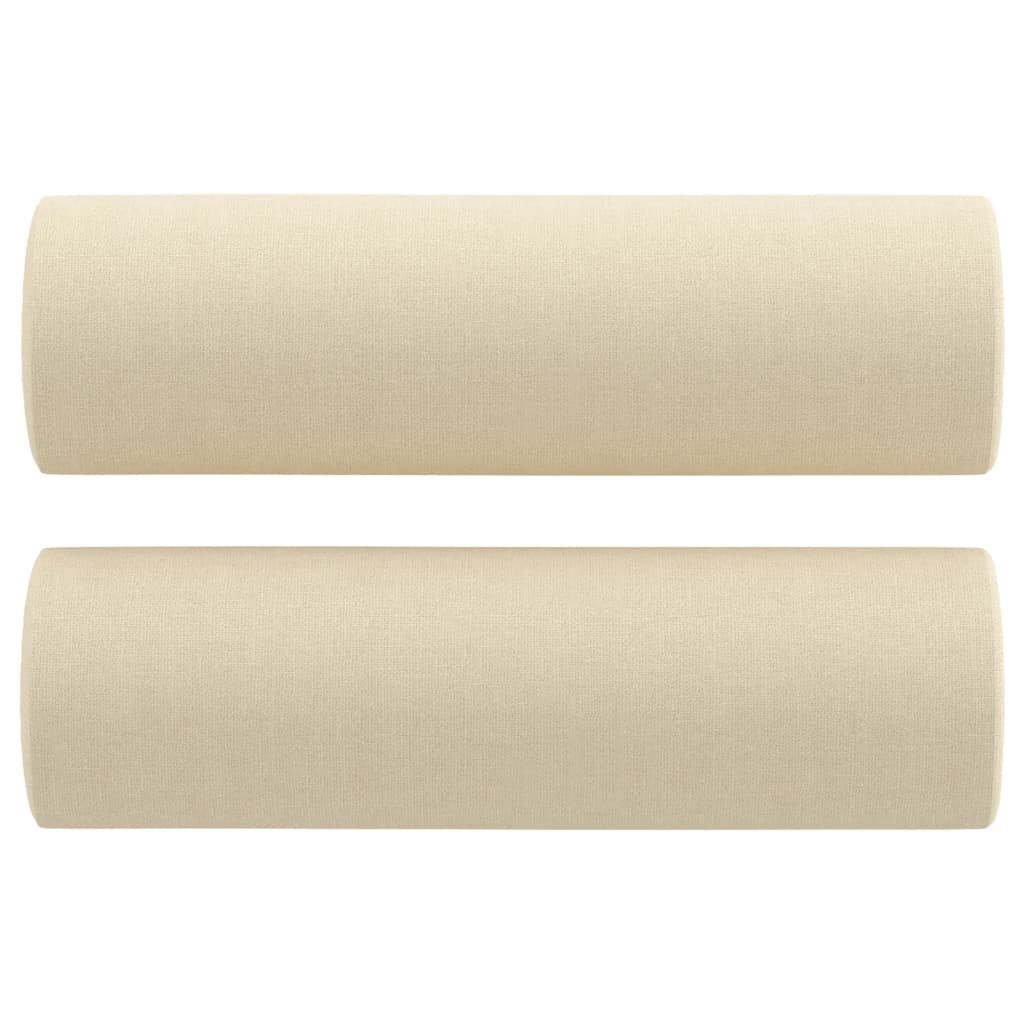 Canapé 3 places avec oreillers décoratifs crème 180 cm tissu - XIOS