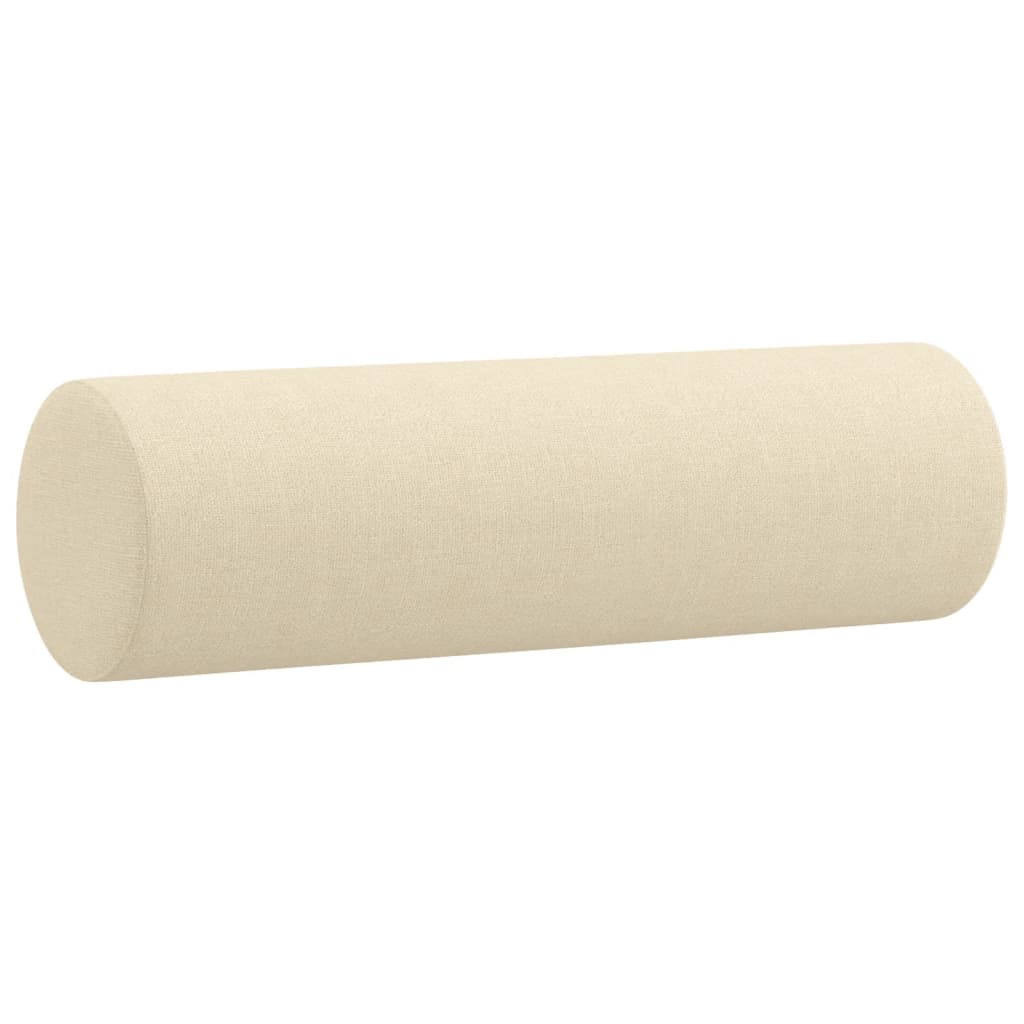 Canapé 3 places avec oreillers décoratifs crème 180 cm tissu - XIOS