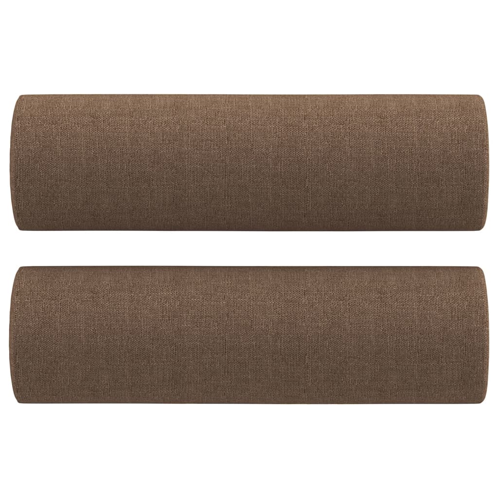 Canapé 3 places avec oreillers décoratifs marron 180 cm tissu - XIOS