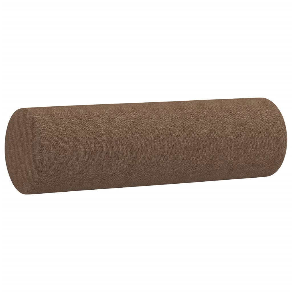 Canapé 3 places avec oreillers décoratifs marron 180 cm tissu - XIOS