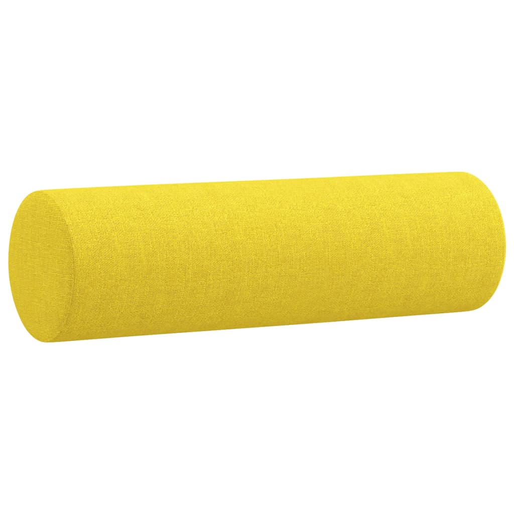 Canapé 3 places avec oreillers jaune clair 180 cm tissu - XIOS