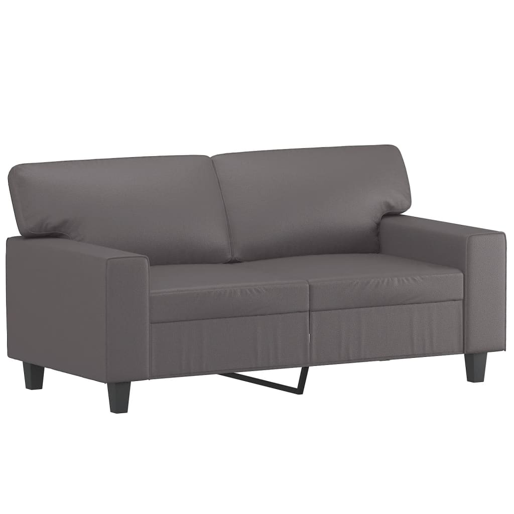 Canapé 2 places avec oreillers gris 120 cm similicuir - XIOS