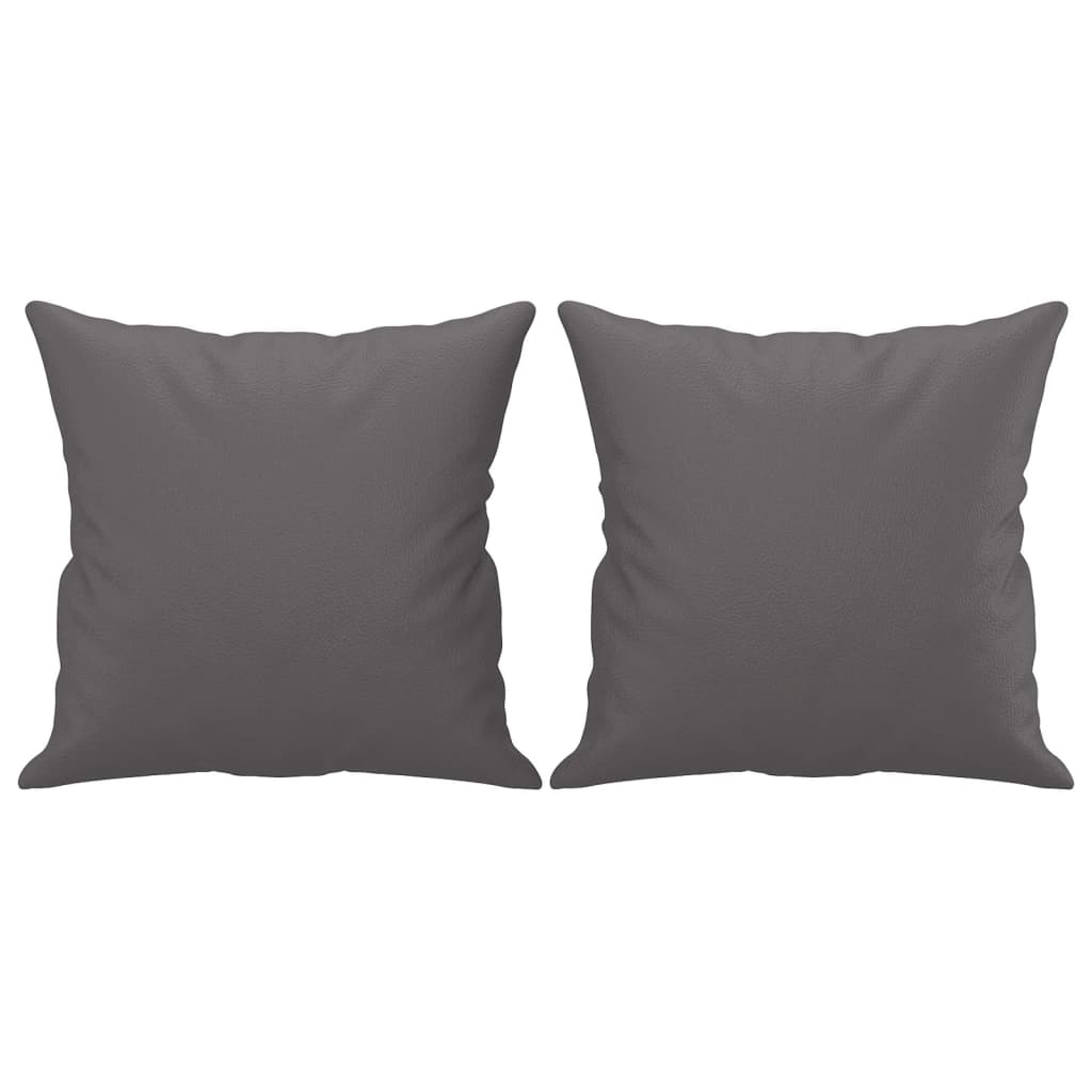Canapé 2 places avec oreillers gris 120 cm similicuir - XIOS