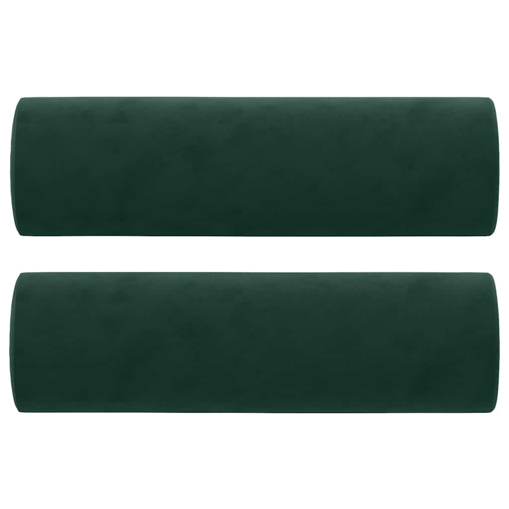 Canapé 2 places avec oreillers vert foncé 120 cm velours - XIOS