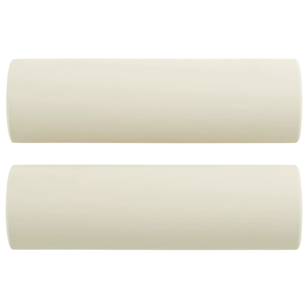Canapé 2 places avec oreillers décoratifs crème 120 cm velours - XIOS