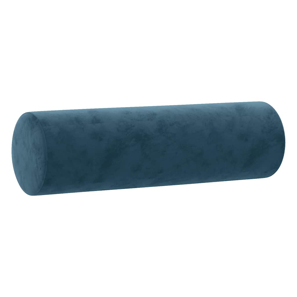 Canapé 2 places avec oreillers décoratifs bleu 120 cm velours - XIOS