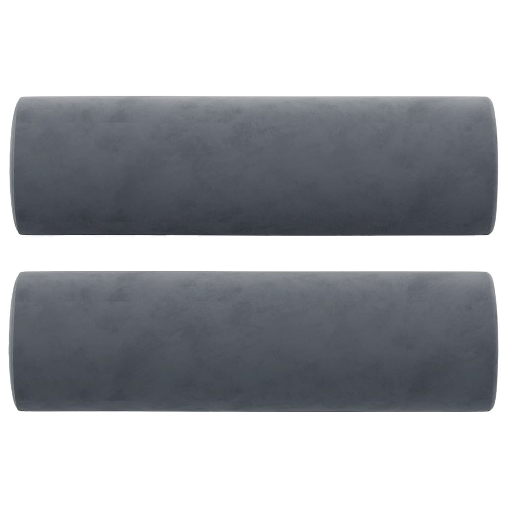 Canapé 2 places avec oreillers gris foncé 140 cm velours - XIOS