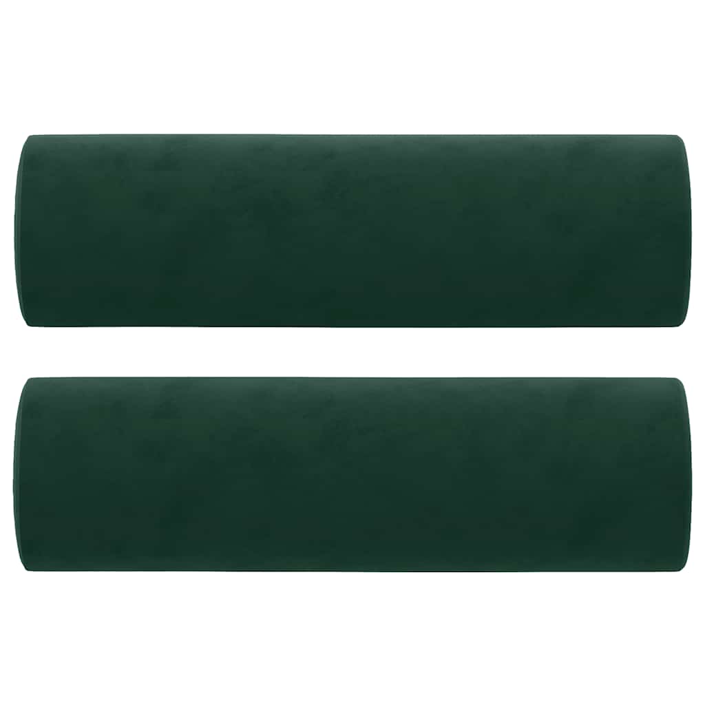 Canapé 2 places avec oreillers vert foncé 140 cm velours
