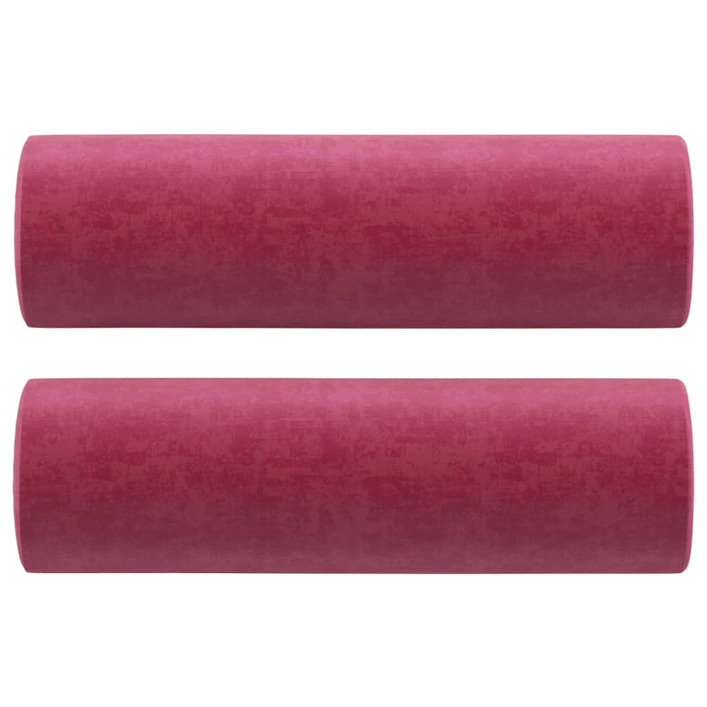 Canapé 2 places avec oreillers bordeaux 140 cm velours - XIOS