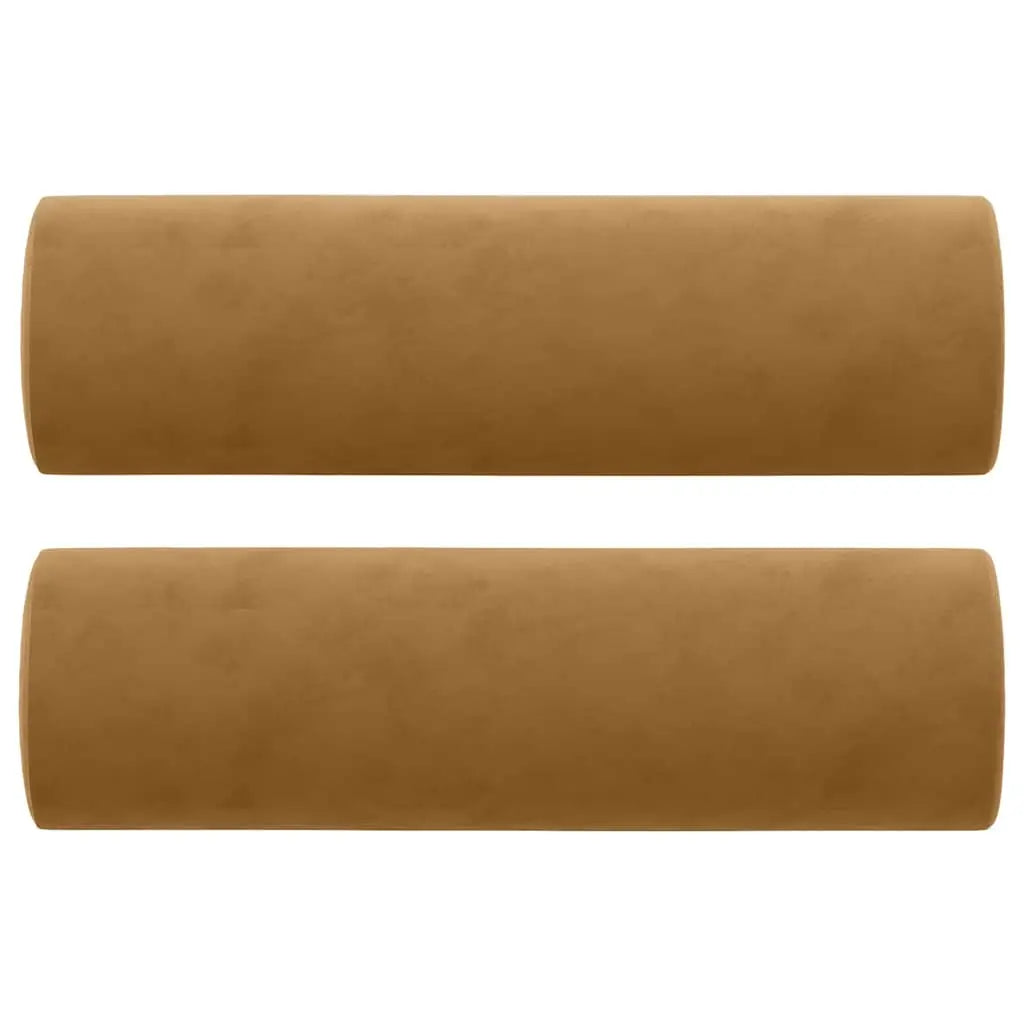 Canapé 2 places avec oreillers décoratifs brun 140 cm velours - XIOS